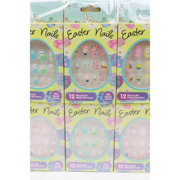 2 Pack Assorted Easter Day Press On Kids Nails Set