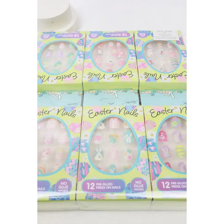 2 Pack Assorted Easter Day Press On Kids Nails Set