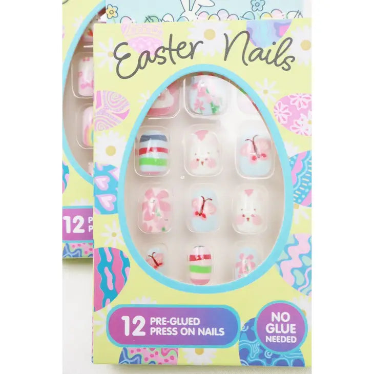 2 Pack Assorted Easter Day Press On Kids Nails Set