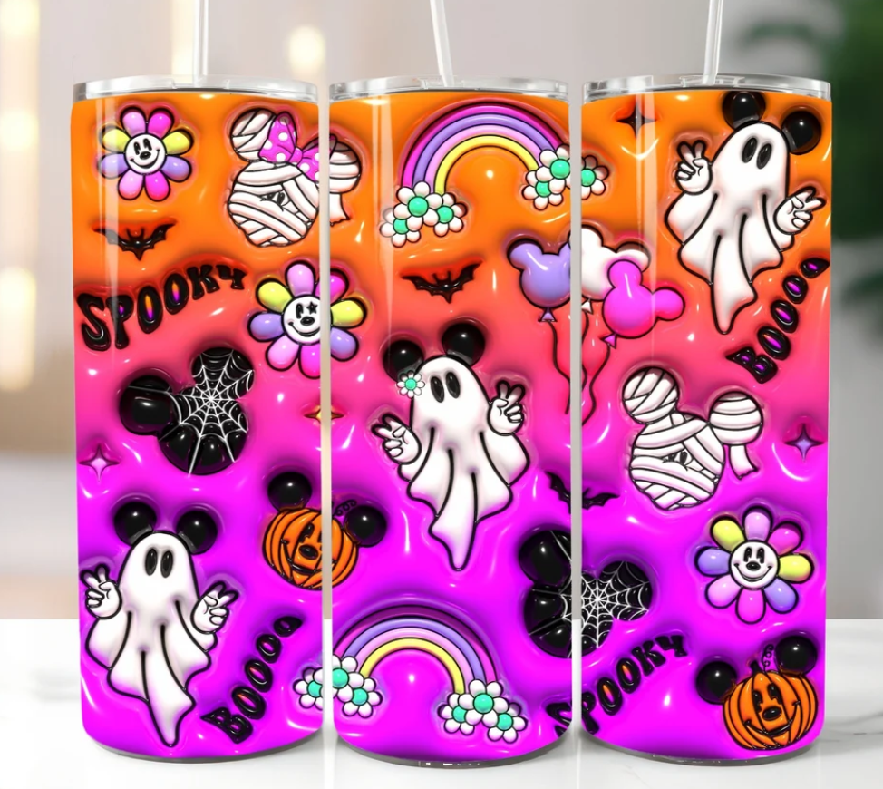 Halloween Cartoon Ghost Inflated Tumbler