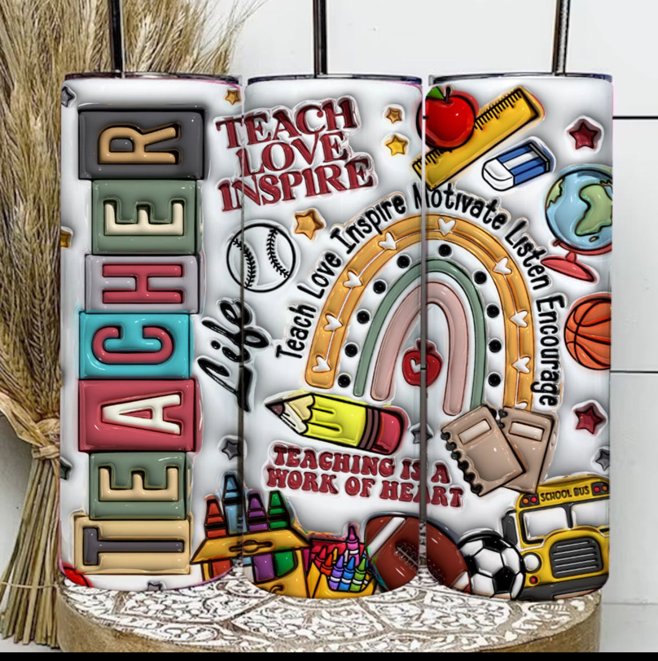 Rustic Teach Life Tumbler