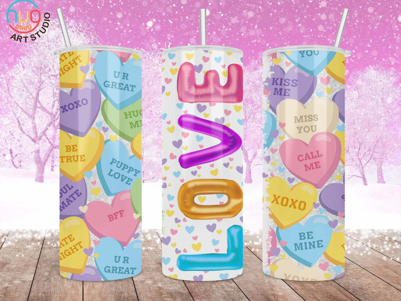 Love Candy Heart Tumbler