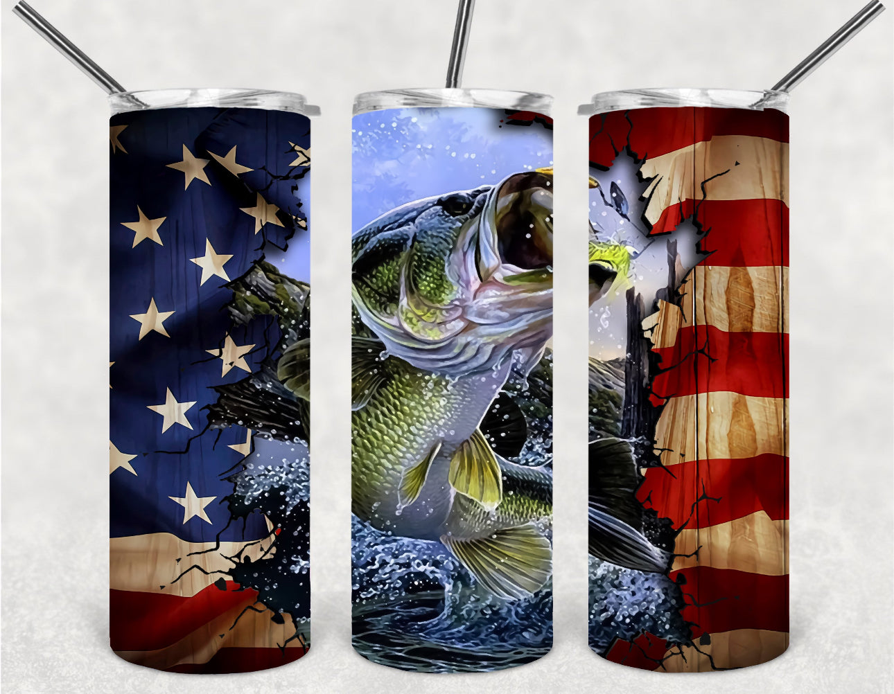 American Flag Bass Tumbler