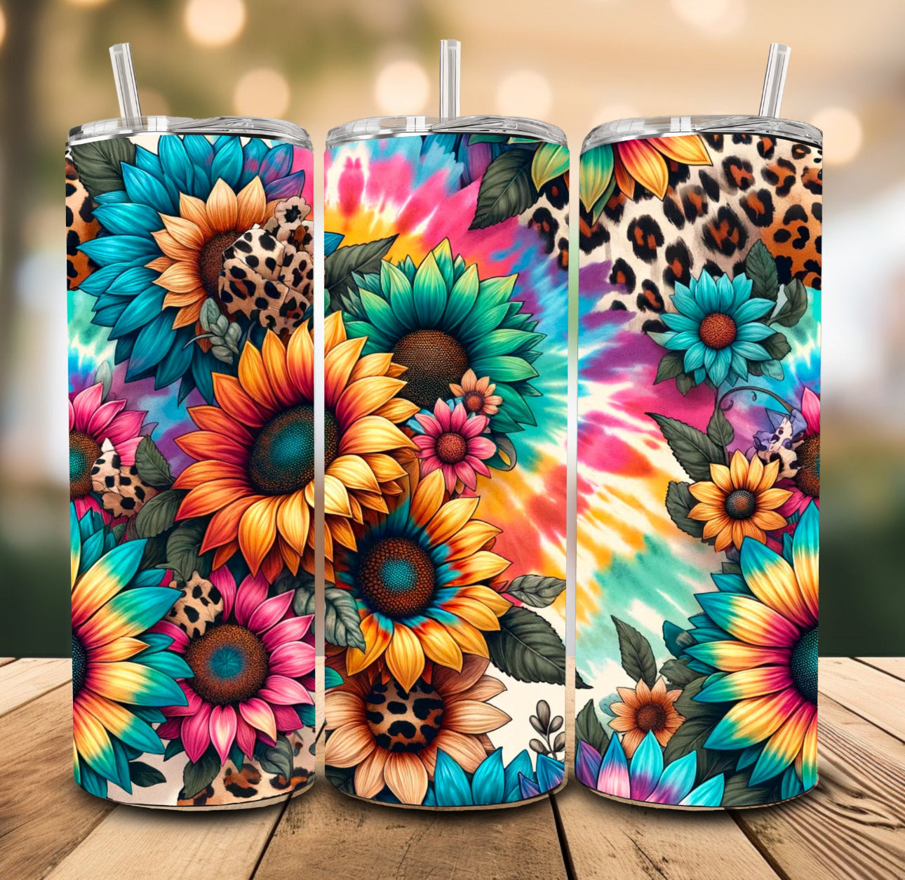 Rainbow Sunflower Tumbler