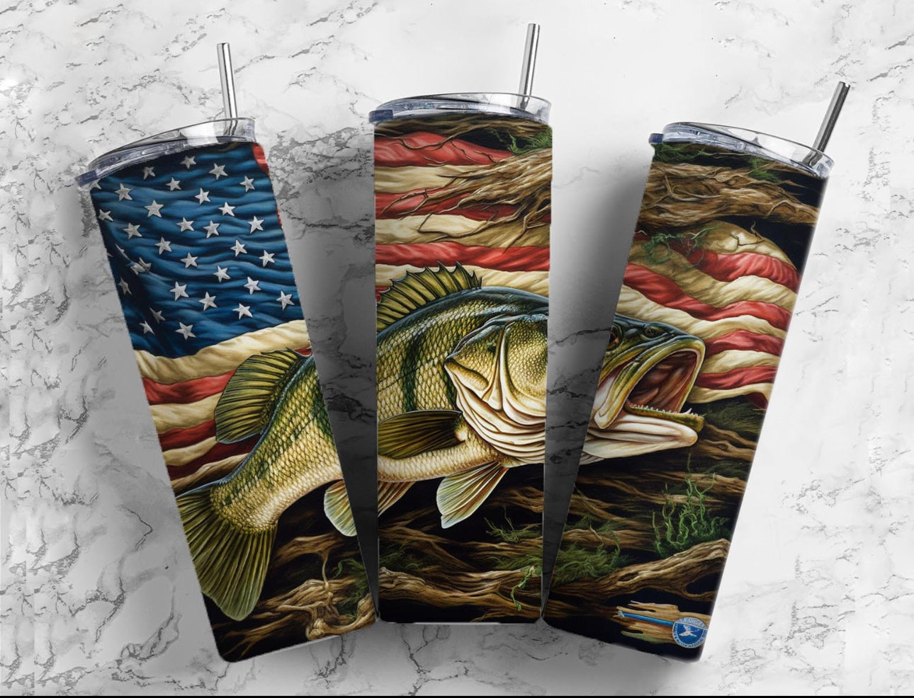 American Flag Fishing Tumbler