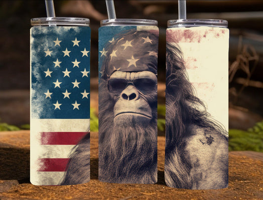 Big Foot American Flag Tumbler