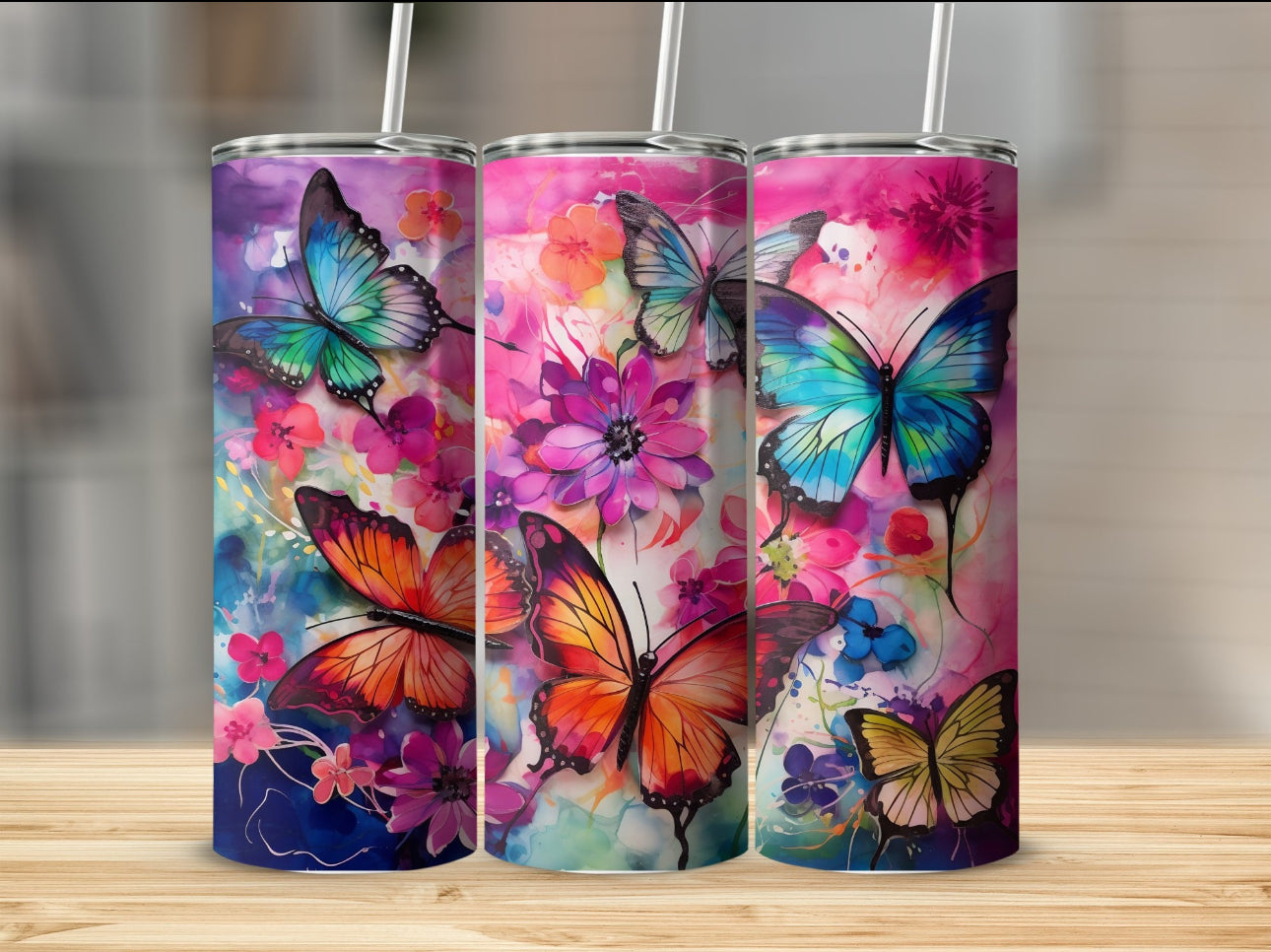 Colorful Butterfly Tumbler