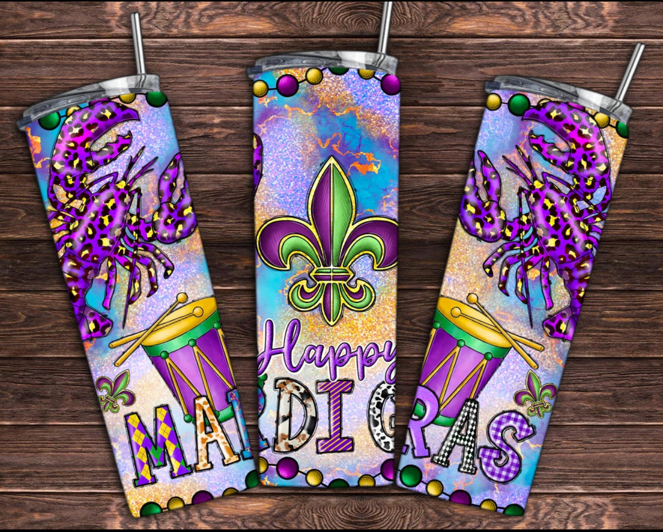 Happy Mardi Gras Tumbler