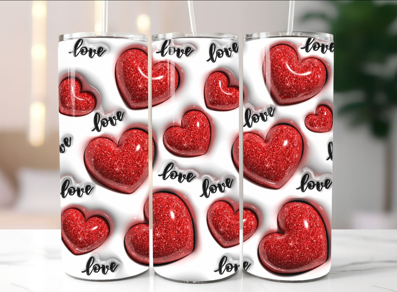 Love Red Hearts Tumbler