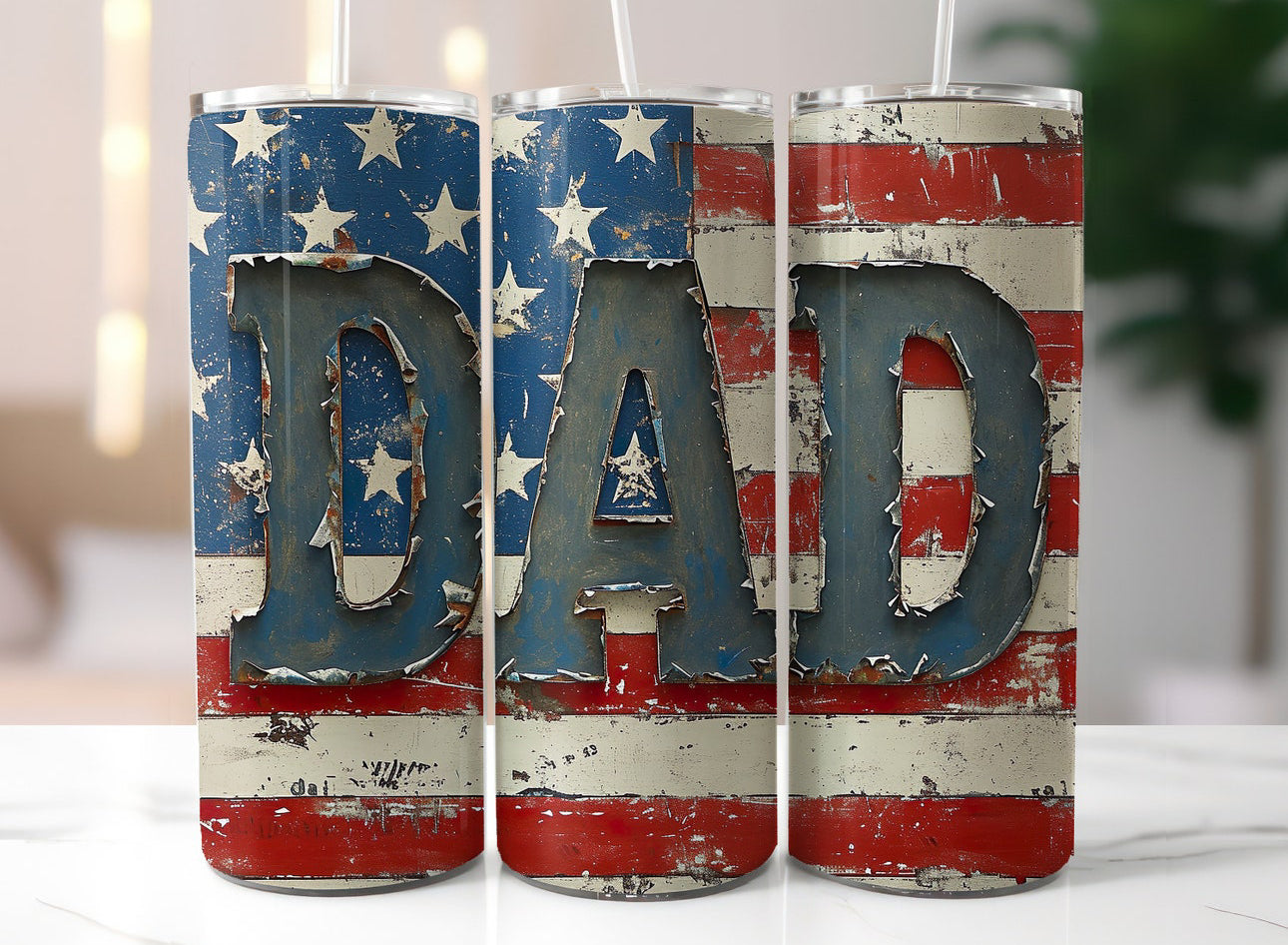 American Flag/DadTumbler