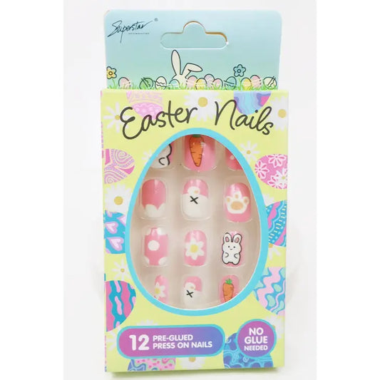 2 Pack Assorted Easter Day Press On Kids Nails Set