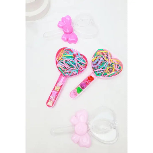 Heart Lollipop Hair Tie and Hair Clip Set