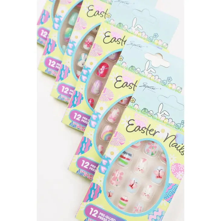 2 Pack Assorted Easter Day Press On Kids Nails Set