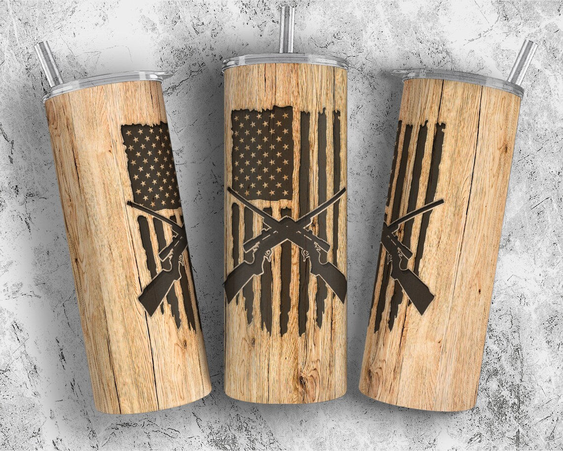 Carved Wood Look Tumbler