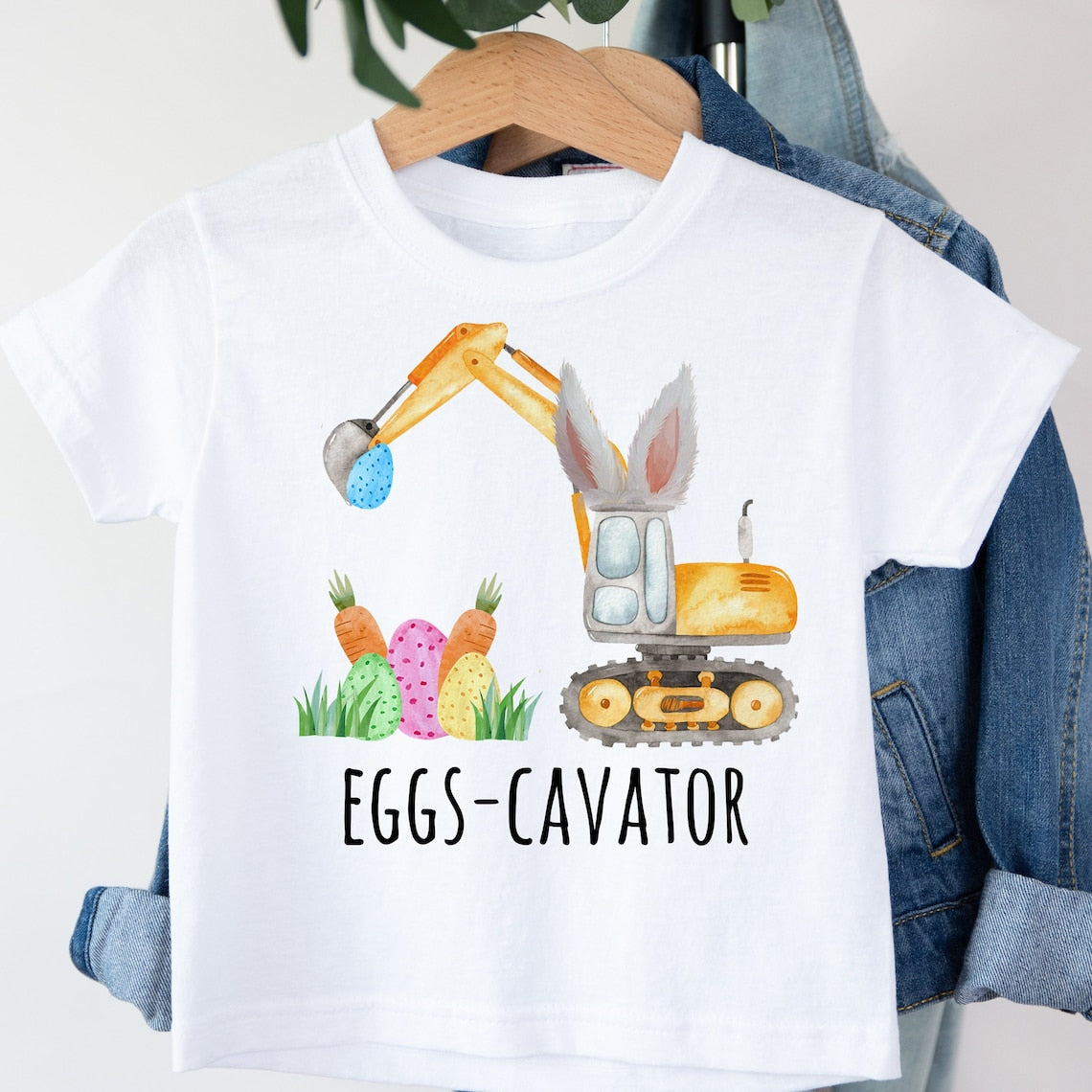 Watercolor Eggs-Cavator Kids Shirt