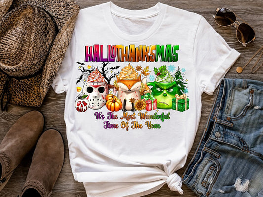 Happy Hallothanksmas Coffee T-shirt