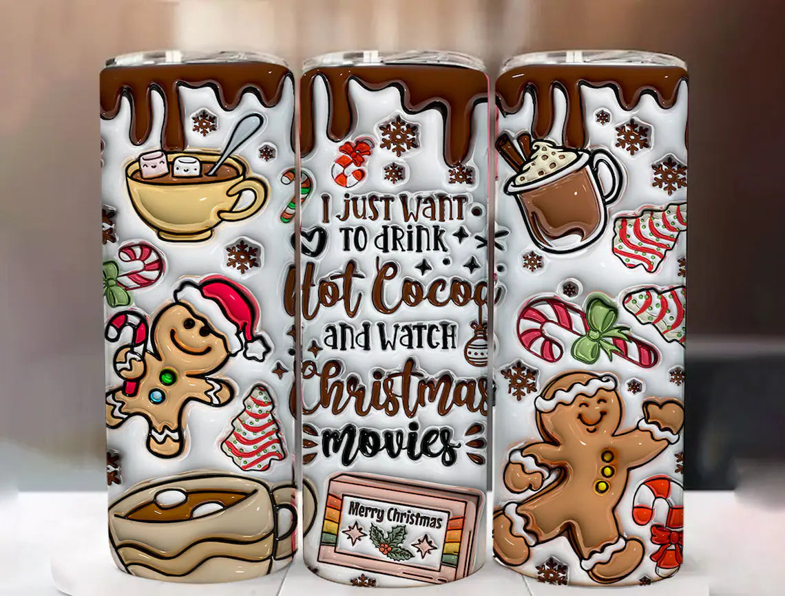 I Just Want to Drink Hot Cocoa Inflated Tumbler