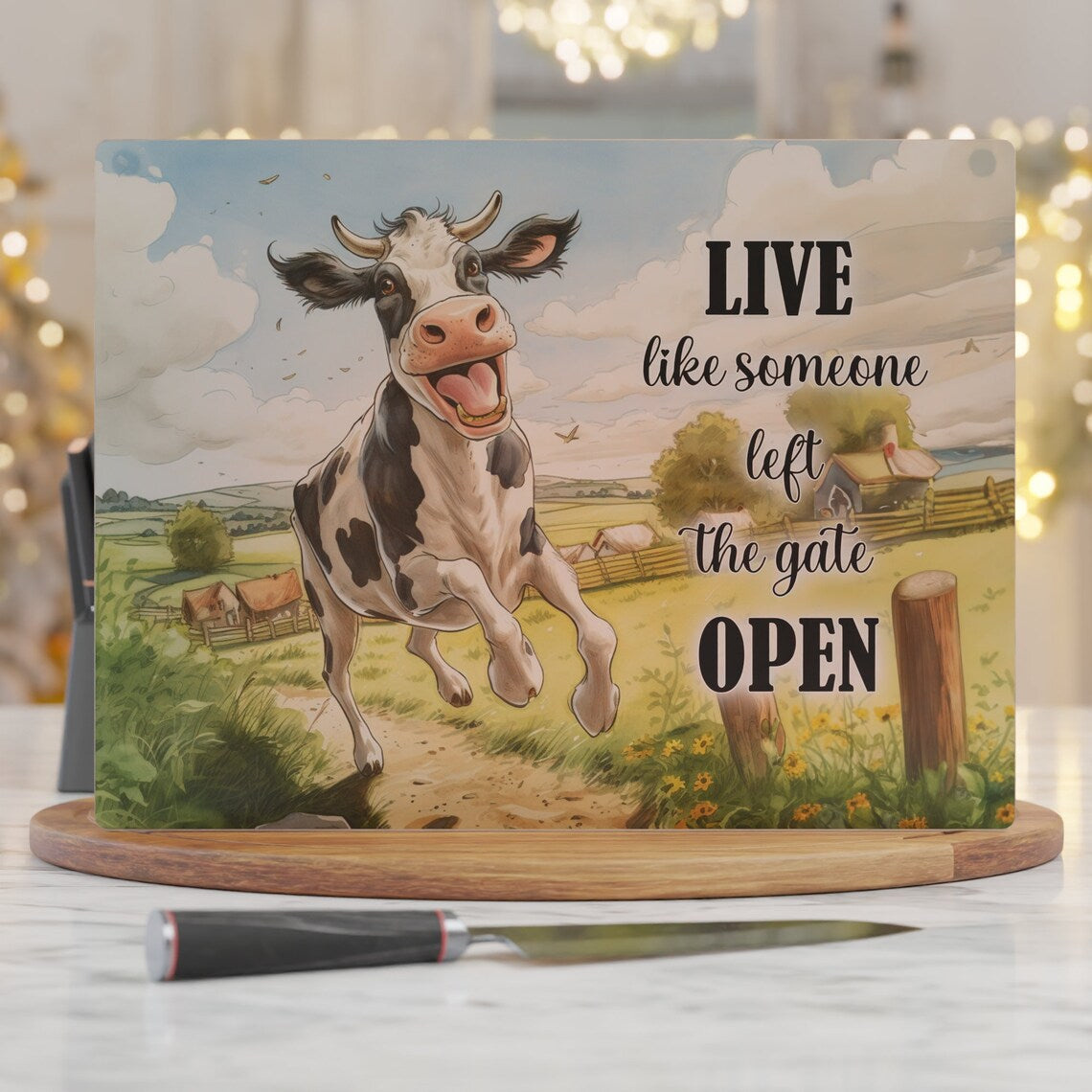 Live Like Someone Glass Cutting Board