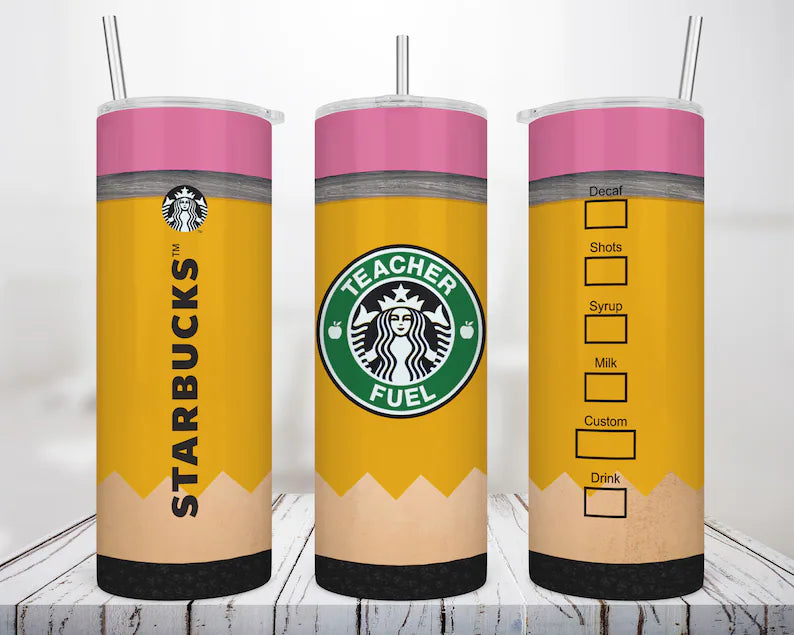 Starbucks Pencil Teacher Fuel School Tumbler