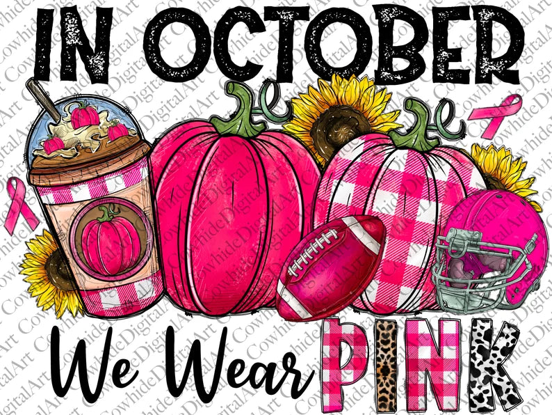 In October We Wear Pink Breast Cancer Awareness T-Shirt