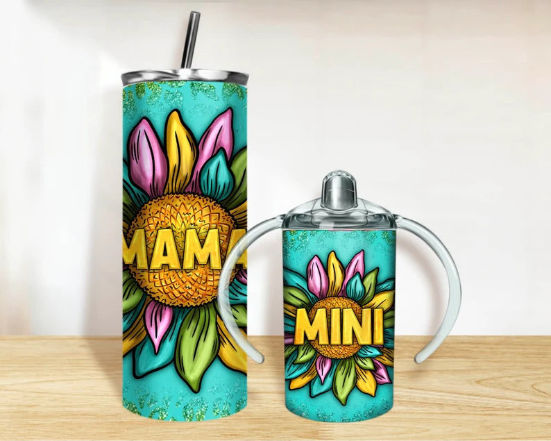 Sunflower Mini/MAMA 12 oz Sippy Cup/ 20 oz Tumber Duo