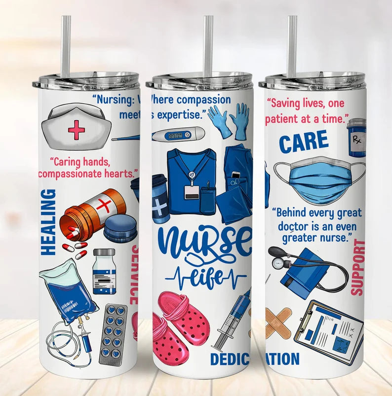 Nurse Life 20oz Skinny Tumbler