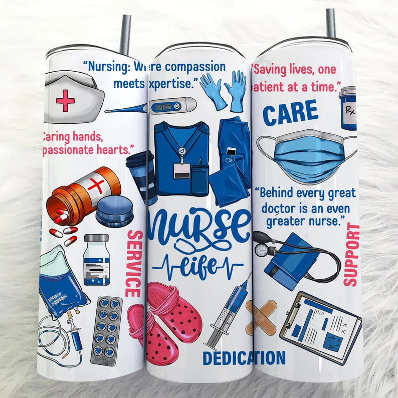 Nurse Life 20oz Skinny Tumbler