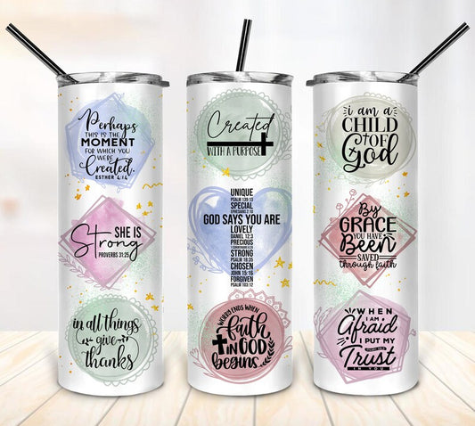 Bible Verse 20oz Skinny Tumbler