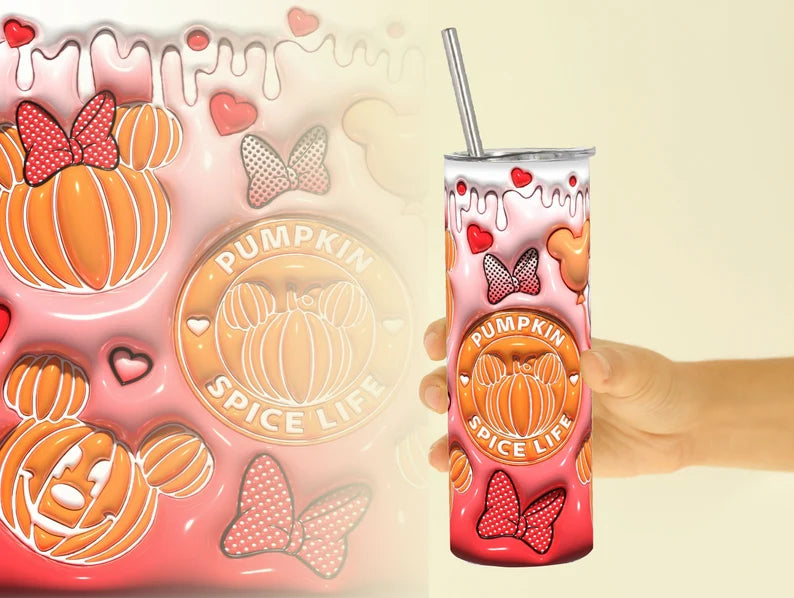 3D Pumpkin Cartoon Inflated Tumbler