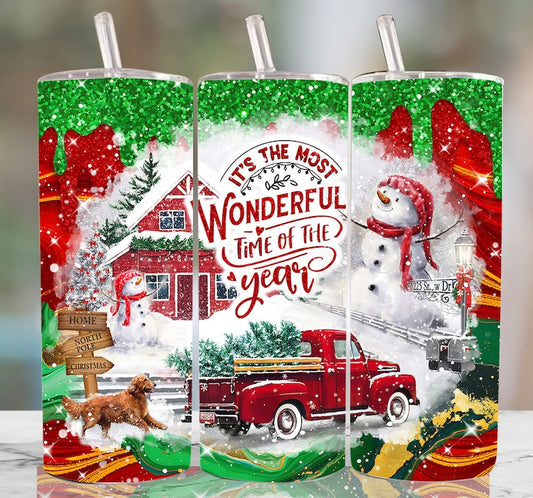 Watercolor Christmas Tumbler