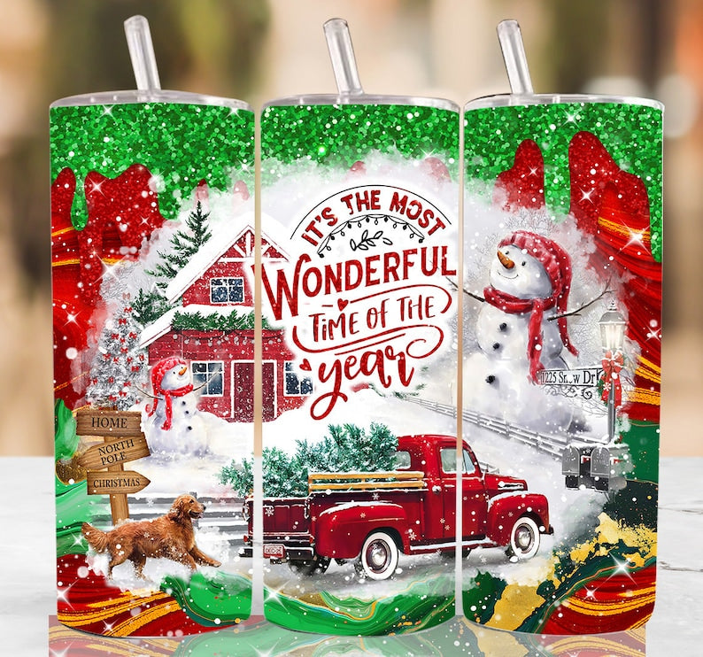 Watercolor Christmas Tumbler