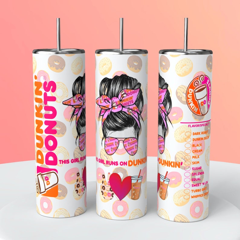 Dunkin’ Donuts 20oz Skinny Sublimation Tumbler Wrap