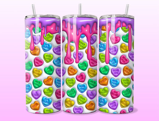 Puffy Heart Conversation Candy Tumbler